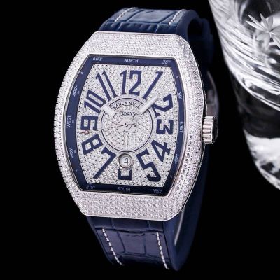 Franck Muller Factory Franck Muller Vanguard Yachting V45 RACING series Silver / Rose gold steel case with White diamonds Diameter 44mm watch